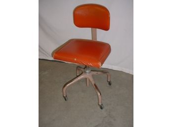 Swiveling  Metal & Upholstered, Telescoping Desk Chair, 1940's, Harter Corp  (185)