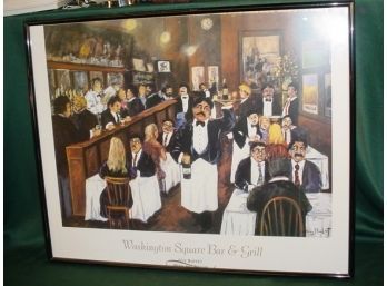 Framed Poster By Guy Buffet, 'Washinton Square Bar & Grill', 30'x 24'   (106)