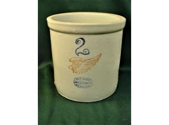 Antique 2 Gallon Red Wing  Stoneware Crock, 9'h  (131)
