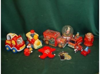 3 Plastic Fire Engines, Tin Fire Engine, Music Box Fire Engine, Hydrant Candle, More  (53)