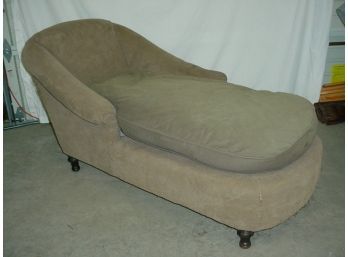 1930'S  Upholstered Chaise Lounge Sofa With Carved Wood Feet, 72' Long  (186)
