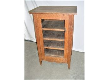 Antique 4 Shelf Oak Cabinet, Missing Door, 23'x 16'x 36'H   (57)