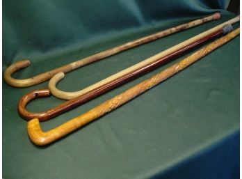 Vintage Group Of 4 Wood Canes, 38', 34', 36', 36'  (86)