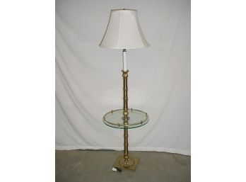Floor Lamp With Attached Glass Table, 60'H   (94)