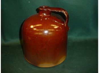 Antique Brown Glazed Stoneware Whiskey Jug, 9'H  (118)
