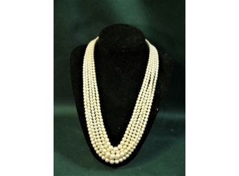Vintage 5 Strand Cultured Pearls Necklace   (244)