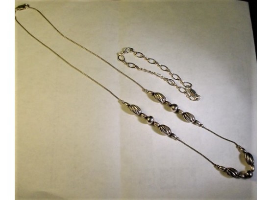 .925 Sterling Necklace & Bracelet, 24.6g  (32)