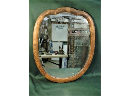 Oak Framed Beveled Mirror From Hi Boy Dresser, 18'x 22'   (175)