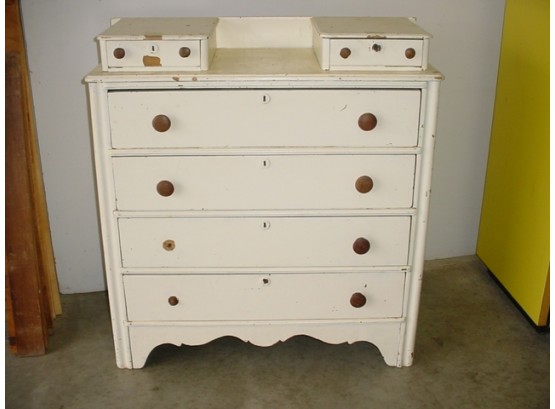 Early Pine Painted Two Over Four Drawer Chest, Distressed, 38'x 17'x 41'H   (174)