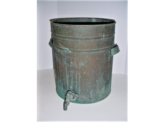 Antique Copper Water Tank, Approximately 10 Gallons With Spigot, 16'x 19'H   (161)