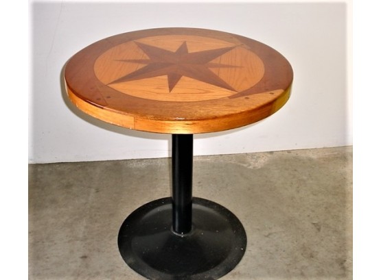 28' Round Pub Table With Inlaid Top From The Hatch Cover, Redding,ca   (159)