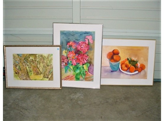 3 Framed Watercolors, 2 Signed Joanne Vera    (165)