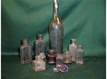 10 Sun Turned Purple Glass Bottles & Stopper,   (89)