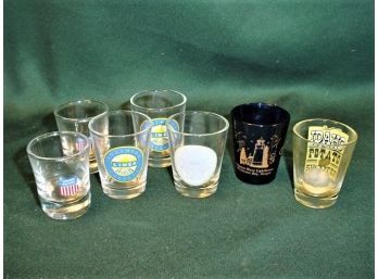 7 RR Shot Glasses- Union Pacific, Southern Pacific Lines, More (139)