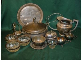 13 Pieces Antique Silverplate In Tub (194)