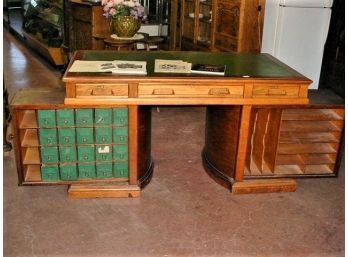 Rare Antique Wooton's 'The Lawyer's Own'Flat Top Rotary Desk, (1876 Catalog)  (284)
