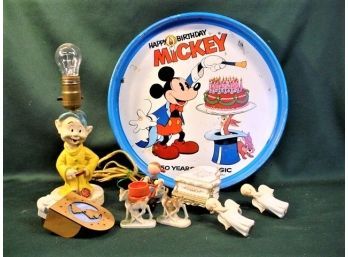 Mickey Mouse Tray, Dopey Lamp (as Is), Music Box, Night Light & More  (77)