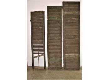 Three Very Old Wood Shutters (as Is) (273)