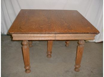 Antique 44' Square American Oak Table & Two 9' Leaves  (257)