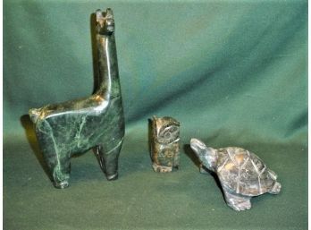 3 Carved Stone Figurines  (101)