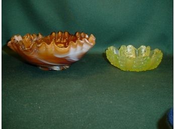 Chocolate & Vaseline Glass Bowls, 8' & 4'  (44)