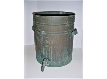 Antique Copper Water Tank, Approximately 10 Gallons With Spigot, 16'x 19'H   (161)