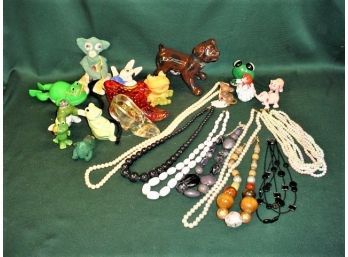 Misc. Lot - 8 Necklaces, Figurines & Glass Shoes  (278)