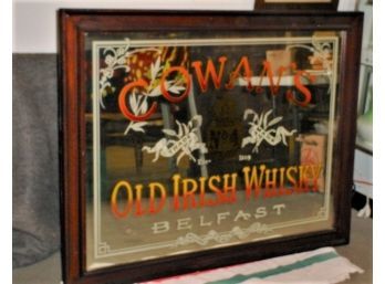 Vintage Large Advertising Cowan's Old Irish Whiskey Mirror, 40'x 51'  (246)