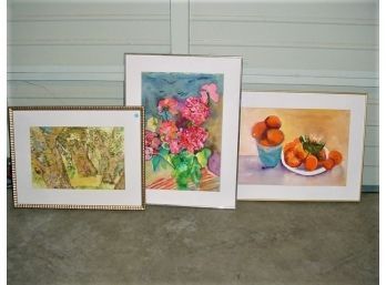 3 Framed Watercolors, 2 Signed Joanne Vera    (165)