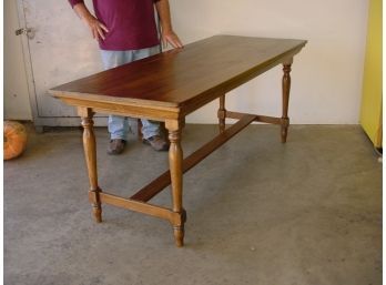 Antique Rectangular 6' Oak Harvest  Table With Folding Legs, 6'x 30'x 33'H     (291)