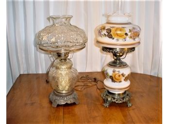 2 Vintage  Electric Banquet Lamps, 20' & 21'  (564)