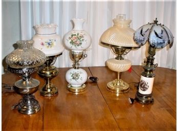 Group Of 5 Vintage  Electric Banquet  Lamps  (489)
