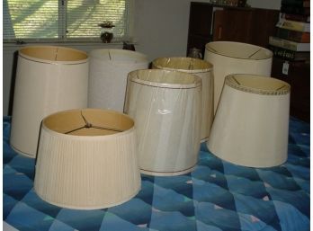 Group Of 7 Large Fabric Lamp Shades  (481)