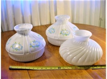Group Of 3 Vintage Large Glass Shades, 9.5' & Two @ 10'  (426)