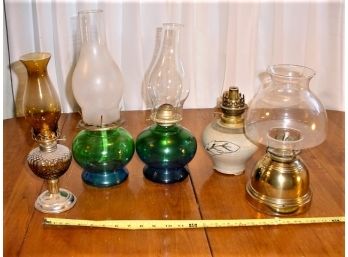 Group Of 5 Vintage Oil Lamps  (470)