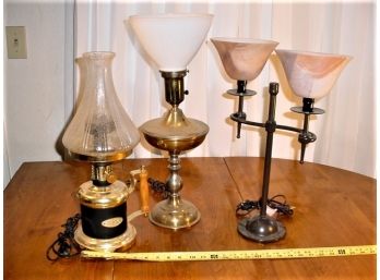 Group Of 3 Vintage Electric Lamps  (415)