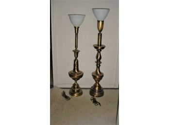 2 Tall Metal Lamp Bases, 39' And 41'H  (486)
