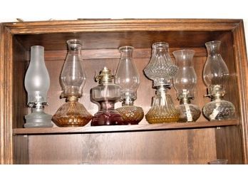 Group Of 7 Vintage Oil Lamps Including One Pair  (465)