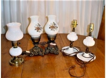 Group Of 5 Vintage Table Lamps - 2 Pair, Single  (579)