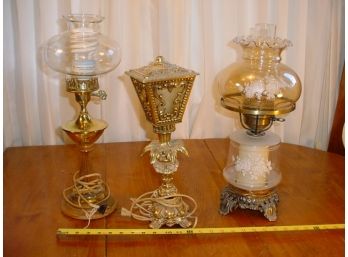 Group Of 3 Vintage Electric Lamps, 14'-20'H   (659)