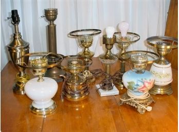 Group Of 9 Vintage Lamp Bases  (626)