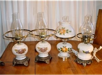 Group Of 4 Vintage Electric Lamps, 18'-20'H, (One Pair)     (644)