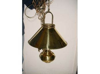 Vintage Hanging Electric Brass Lamp, 26'H  (577)