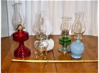 Group Of 5 Vintage Oil Lamps  (464)