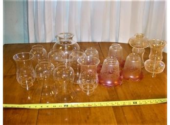 Group Of 7 Vintage Glass Lamp Shades -  (416)