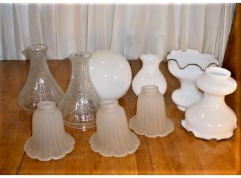 Group Of 10 Glass Shades (2 Pair, Set Of 3)    (655)