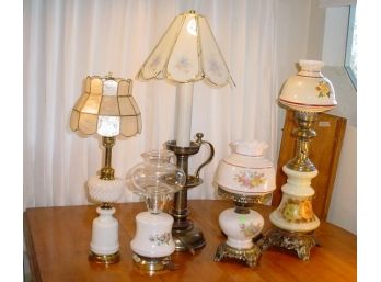 5 Electric Table Lamps, 15'- 33'H, (one With Mica Shade)   (642)