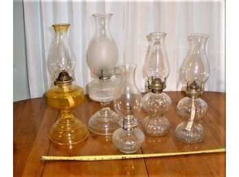 Group Of 5 Vintage  Oil Lamps - Includes One Pair  (456)