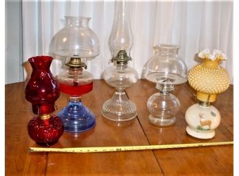 Group Of 5 Vintage  Oil Lamps  (460)