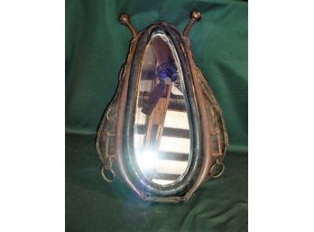 Antique Very Nice Leather Horse Collar With Mirror And Hames   (242)